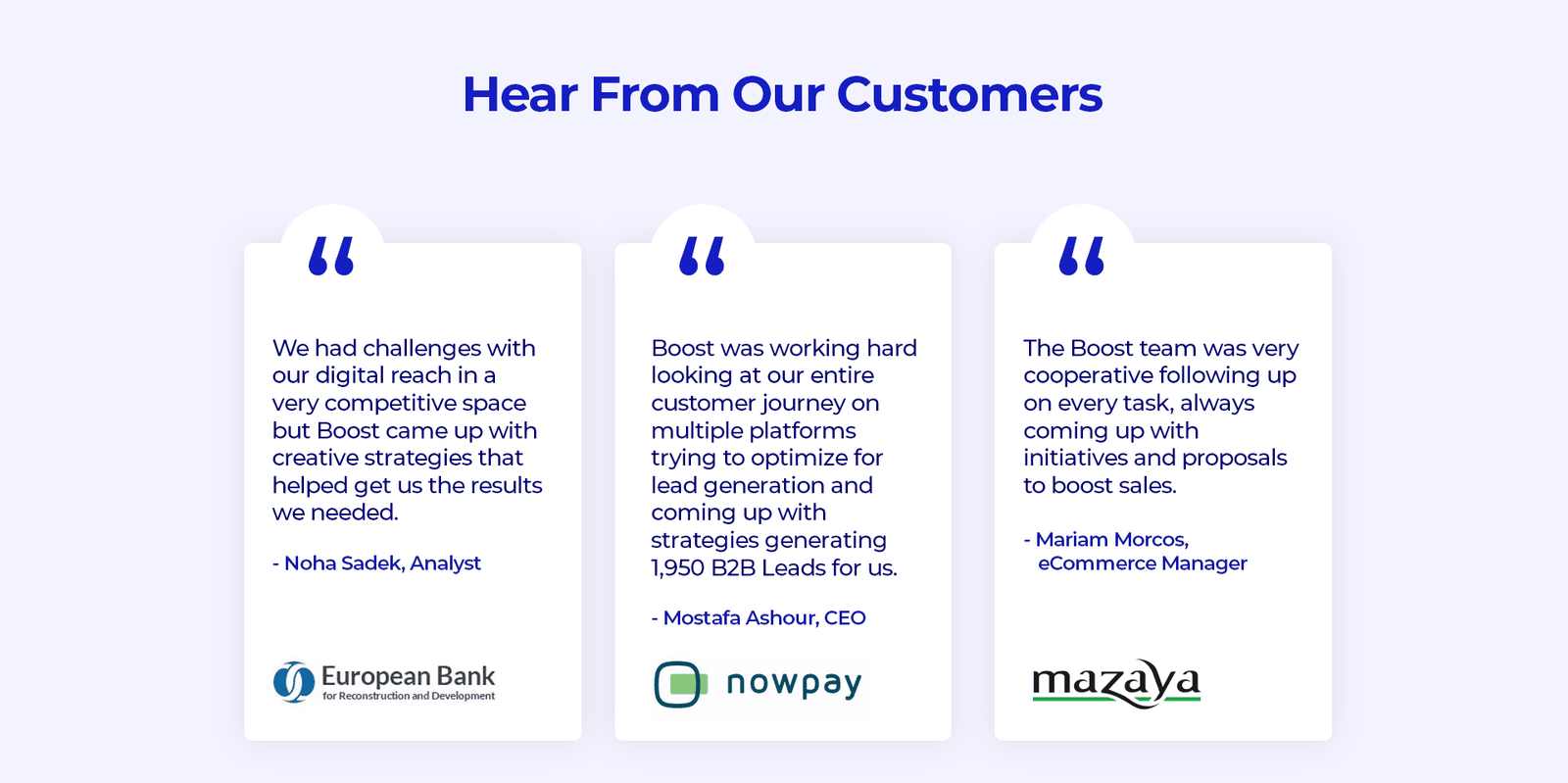 Hear From Our Customers